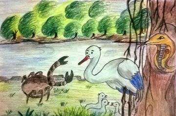 Murkh Bagula Aur Chatur Kekra (मूर्ख बगुला और चतुर केकड़ा)